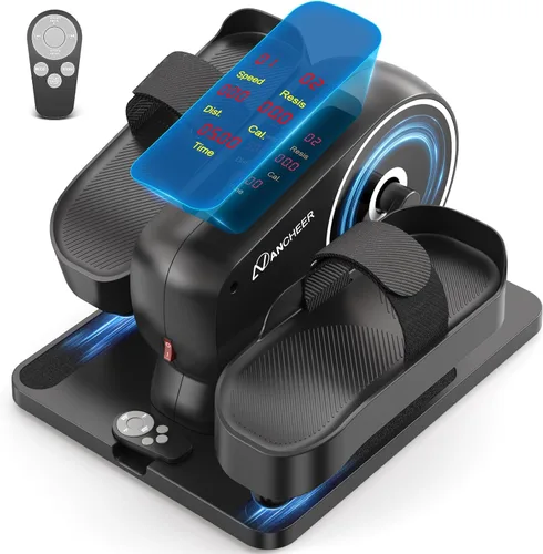 Miniatura 11 de ANCHEER Máquina elíptica para debajo del escritorio, mini bicicleta estática 2 en 1, pantalla digital, 9 niveles de resistencia, 12 niveles