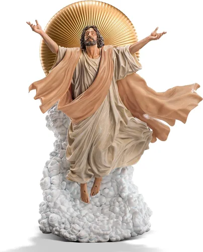 Escultura de estatua de Polystone de primera calidad a escala 1:4 de la Ascensión de Jesucristo | Edición de bata bronceada a escala 1:4