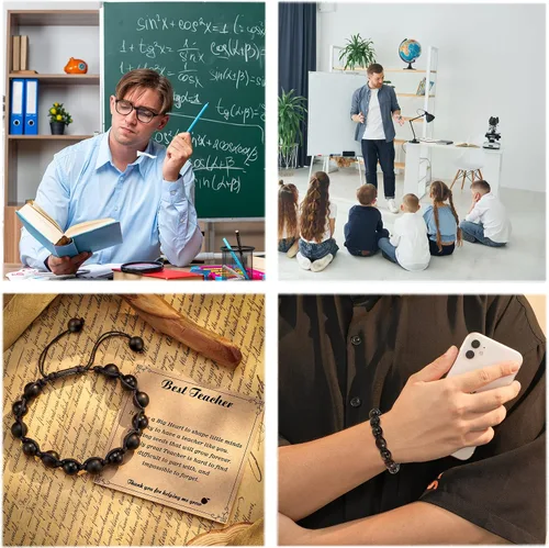 Miniatura 2 de PPJew Regalos para profesores, pulsera elástica de manzana para mujeres/hombres, regalos del día del maestro de parte de estudiantes
