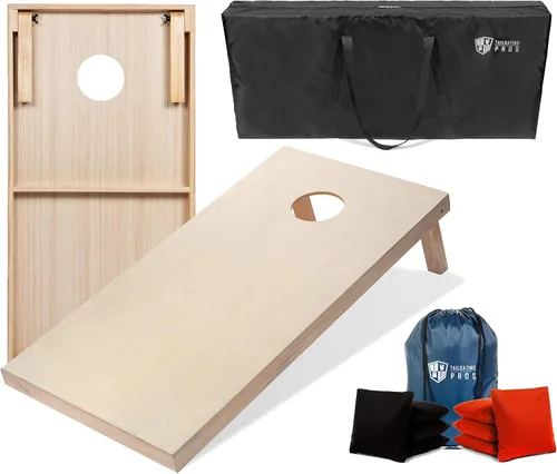 Miniatura 61 de Tailgating Pros Tablas para juego de cornhole - 4 x 2 pies y 3 x 2 pies. Juego de cornhole con estuche de transporte y juego de 8 bolsas de maíz