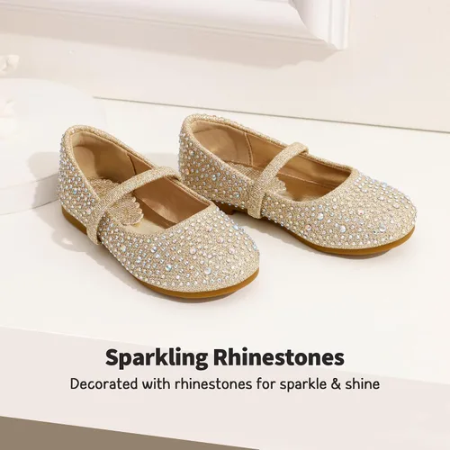 Miniatura 2 de DREAM PAIRS Zapatos planos Mary Jane con diamantes de imitación para niñas