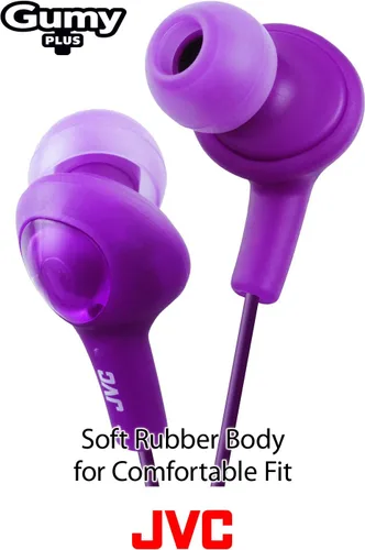 Miniatura 5 de JVC HAFR6A Gummy Plus audífonos aislantes de ruido con micrófono y mando a distancia, color azul menta Violeta