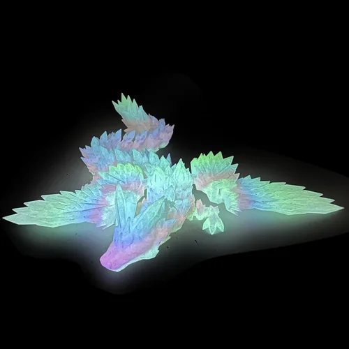 Miniatura 15 de Dragón Impreso en 3D - Dragón Articulado Volador de 18 Pulgadas con Alas, Juguete Fidget de Cristal Alado Flexible, Decoración del Hogar, Regalo