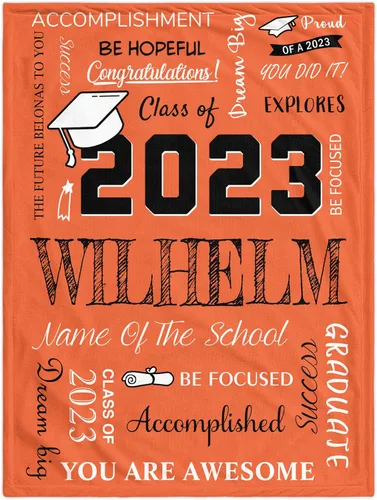Miniatura 20 de Manta de graduación personalizada, regalos de graduación 2023, clase de graduación de 2023 con nombre de la universidad, manta de regalo