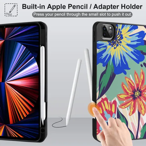Miniatura 4 de MEEgoodo para iPad Pro M2 12.9 Funda 6ª/5ª/4ª/3ª Generación 2022 2021 2020 2018 con Soporte para Lápiz, Funda para Tablet con Parte Trasera de TPU