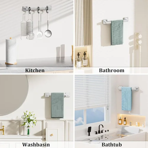 Miniatura 7 de Alise Toallero de níquel cepillado, toalleros de 16 pulgadas para baño, toallero de acero inoxidable SUS304 montado en la pared, colgador de toallas