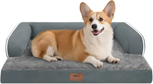 Miniatura 88 de Cama ortopédica impermeable para perros pequeños, cama para perros de tamaño mediano, cómoda cama para mascotas y gatos con lados, funda extraíble