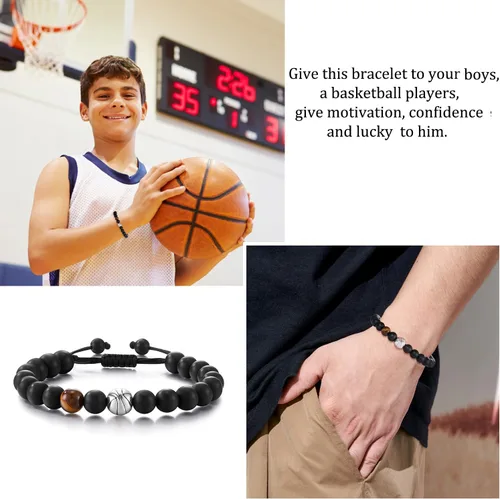Miniatura 2 de Pulsera de béisbol, fútbol, baloncesto, hockey, golf, fútbol, regalos para niños y hombres