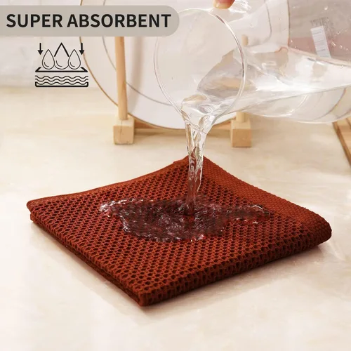 Miniatura 554 de Kitinjoy - Paños de cocina de 100 % algodón, tela de tejido gofrado, paño de limpieza ultrasuave, absorbente y de secado rápido. Beige