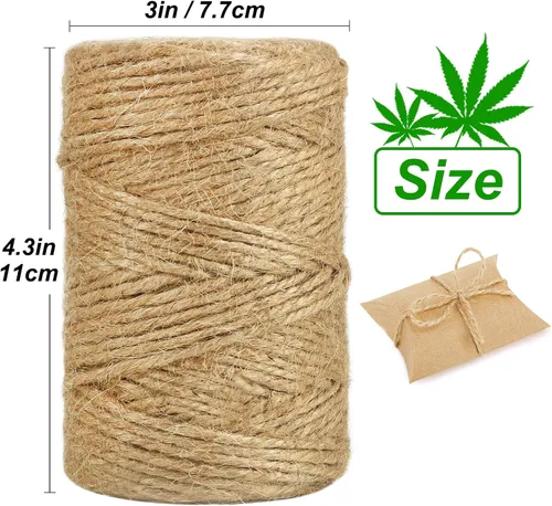 Miniatura 3 de Vivifying Cordel de yute, 328 pies y 0.118 in fuerte cuerda de jardín natural para plantas trepadoras, tomates, manualidades, envoltura de regalos