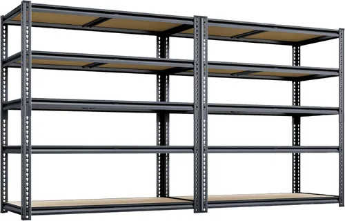 Miniatura 13 de Estantería de Garaje de 48" de Ancho, Estantes de Almacenamiento de 3050 LBS Resistentes, Unidad de Estantería Metálica de 5 Niveles Ajustable