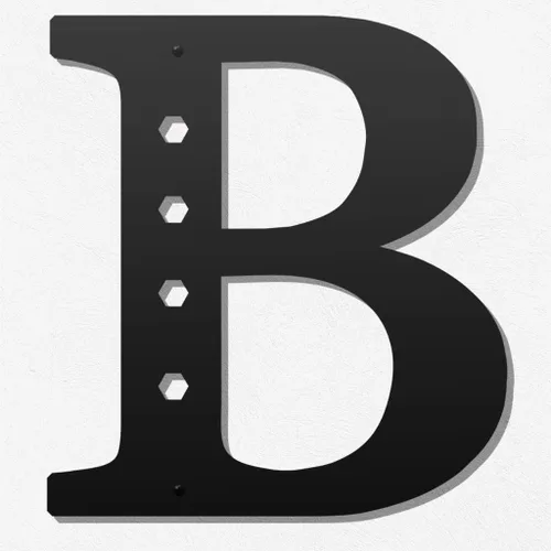 Miniatura 13 de Letras metálicas para decoración de pared de 12 pulgadas, letras colgantes negras, letras visuales 3D grandes del alfabeto moderno, decoración