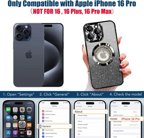 Miniatura 447 de Misscase Funda magnética con purpurina para iPhone 11 compatible con MagSafe, protección completa, delgada, a prueba de golpes, antiarañazos