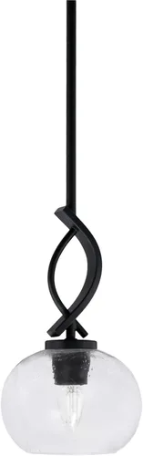 Miniatura 86 de Toltec Lighting Cavella Stem Colgado Mini colgante, acabado grafito, vidrio de muselina blanca de 4 pulgadas