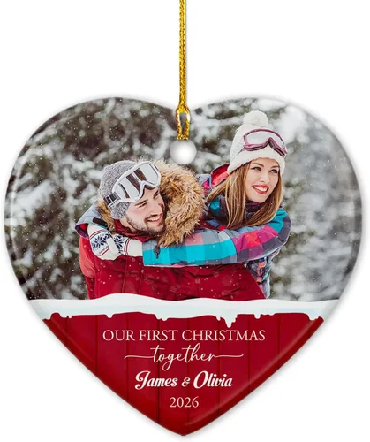 Miniatura 20 de Adorno Colgante de Cerámica con Foto Personalizada, Añade Cualquier Imagen Adorno de Aniversario Regalo para Él Ella Sr. Sra., Foto Personalizada
