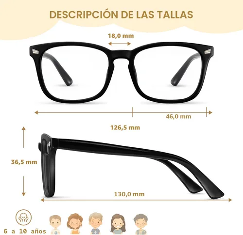 Miniatura 5 de Gafas de luz azul para niños y niñas, paquete de 2 lentes de luz azul para adolescentes y niños, anteojos falsos, anteojos para niños pequeños, de 6
