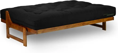 Miniatura 4 de Nirvana Futons Colchón de futón completo cómodo de 6 pulgadas, sarga negra, fabricado en Estados Unidos Negro (Black Twill)