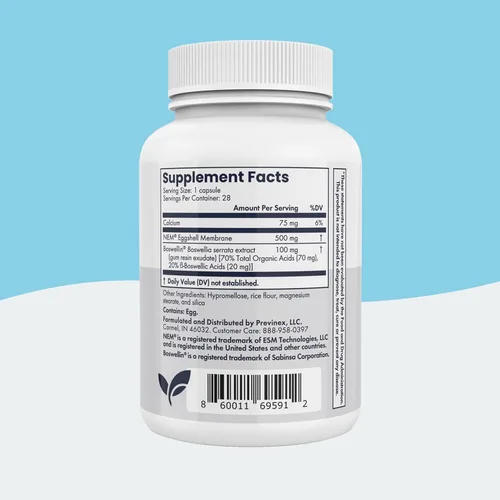 Miniatura 6 de Suplemento de apoyo articular con membrana natural de cáscara de huevo, condroitina de glucosamina, colágeno, ácido hialurónico y boswellia