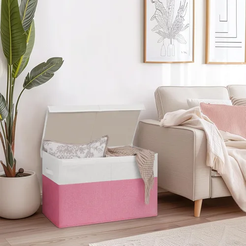 Miniatura 9 de INDRESSME Caja de almacenamiento grande de juguetes de 25 x 13 x 16 pulgadas con tapa, organizador de almacenamiento plegable para juguetes de bebé