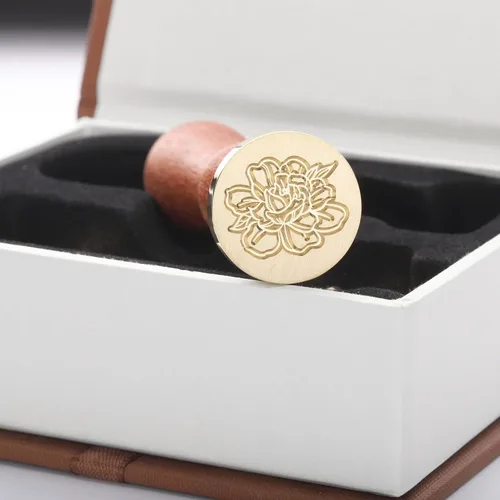 Miniatura 5 de Yoption Kit de Caja de Regalo de Sello de Cera, 6 Piezas de Cabezas de Sello de Cera de Flores y Animales con 1 Juego de Empuñadura de Madera