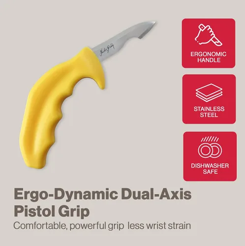 Miniatura 2 de Swissmar Shucker Paddy Malpeque - Cuchillo de shucking de ostras – Herramienta ergonómica de doble eje para triturar ostras con hoja de acero