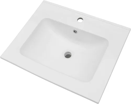 Lordear Fregadero de baño blanco con un agujero de 24 x 20 pulgadas, un agujero, porcelana, cerámica, lavabo para lavabo de baño de 24 pulgadas