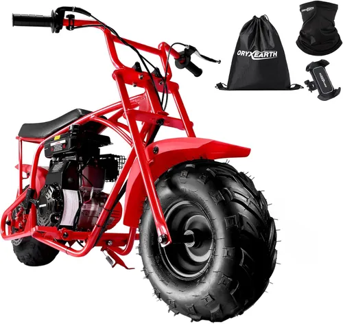 Miniatura 18 de Oryxearth Mini bicicleta de tierra todoterreno de 105cc de 4 tiempos, 28mph, a gasolina con transmisión automática y arranque de tirón para adultos
