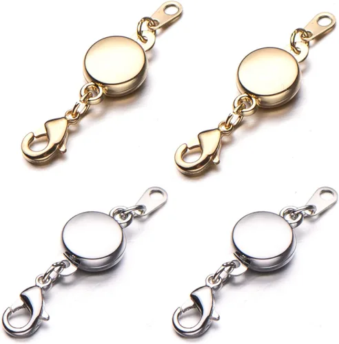 Miniatura 7 de Zpsolution Cierre Magnético de Bloqueo para Joyería, Cierres Magnéticos para Collares y Pulseras, Extensor de Cadena para Hacer Joyería Redondo 4pcs