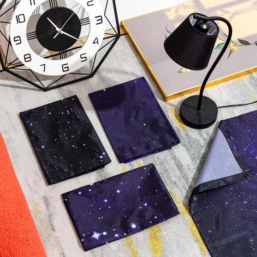 Miniatura 4 de ROCEEI Paquete de 8 cubiertas de luz fluorescente, 4 x 2 pies, cubiertas magnéticas de cielo nocturno a granel para luz de techo de aula, reduce