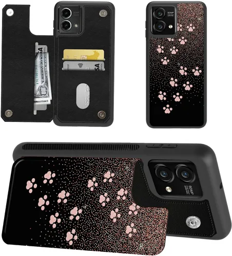 Miniatura 10 de Funda tipo cartera para Moto G Stylus 5G 2023 con soporte para tarjetas, bloqueo RFID, piel sintética, función atril, cierre magnético, funda