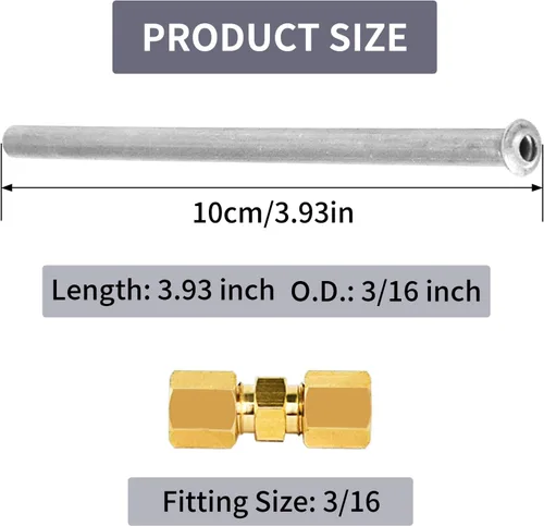 Miniatura 2 de Kit de reparación de línea de freno de acero inoxidable de 3/16 pulgadas, línea de freno con 2 accesorios convexos y cóncavos, 4 uniones de latón, a