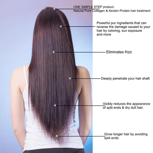 Miniatura 3 de Aminotouch - Tratamiento natural de proteína pura de colágeno y queratina de rescate para crecer el cabello largo, reparación de daños en las puntas