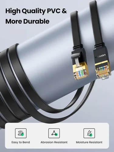 Miniatura 7 de Cable Ethernet UGREEN Cat 7, cable Ethernet de 30 pies con alta velocidad de 10 Gbps, 100% alambre de cobre puro y conectores chapados en oro