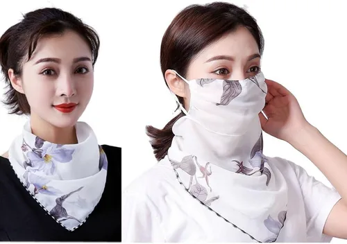 Miniatura 3 de Paquete de 2 bufandas con protección UV para el sol de verano con diseños para mujer, polaina refrescante para el cuello con bucles para las orejas