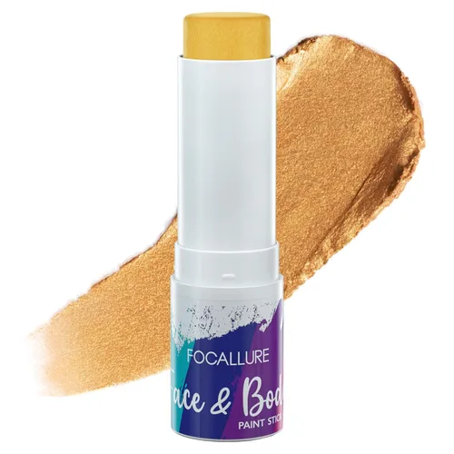 Miniatura 9 de FOCALLURE Barra de pintura facial y corporal, barra negra para deportes, kit de pintura facial profesional hipoalergénica, maquillaje