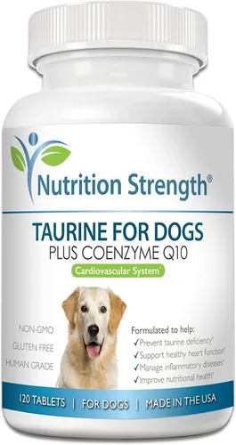 Taurina para perros, apoyo para una función cardíaca saludable, resiste enfermedades inflamatorias, con coenzima Q10 para ayudar a controlar la