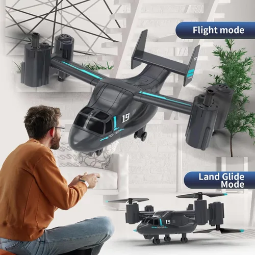 Miniatura 8 de Helicóptero de control remoto, LM19 Ospery Helicóptero RC militar con cámara en vivo para fanáticos de lo militar, modo de vuelo y deslizamiento