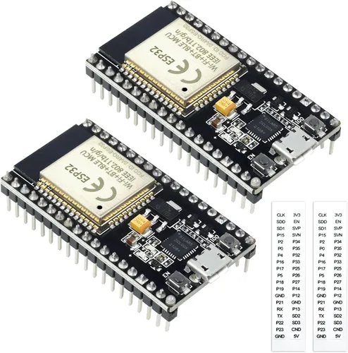 Miniatura 7 de ESP32S ESP32 Placa de desarrollo 2.4 GHz Dual Core WLAN WiFi + Bluetooth 2-en-1 Microcontrolador ESP-WROOM-32 Chip para Arduino (30PIN, 2PCS)