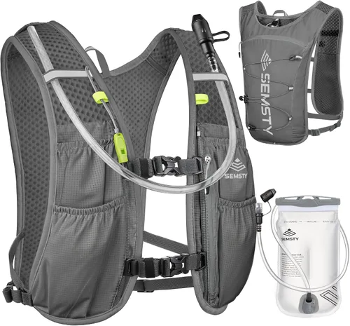 Miniatura 9 de Chaleco de Hidratación para Correr 5L, Paquete de Chaleco para Correr con Vejiga de Agua de 1.5L, Mochila de Agua Ligera para Senderismo, Correr