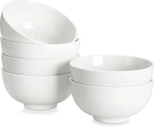 Miniatura 13 de MALACASA Juego de 6 cuencos de sopa de porcelana de 26 onzas, cuencos de cerámica negra para cocina, cuenco de cereales para avena, fruta, ensalada