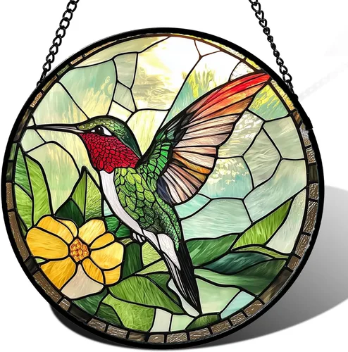 Miniatura 11 de Atrapasoles de Vidrio Manchado para Colgar en Ventana, Elefante Colorido para Capturar el Sol para Puerta, Decoración del Hogar, Atrapasoles de Plata
