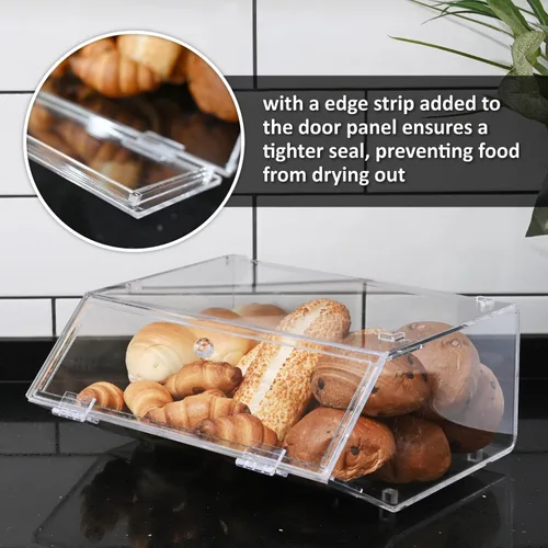 Miniatura 6 de Ikee Design Estuche apilable de acrílico para panadería, contenedor de pastelería, organizador de almacenamiento para bagels, pan y magdalenas