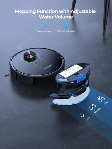 Miniatura 5 de Robot aspirador y trapeador, 5000 Pa - Robot aspirador autovaciante, aspiradora robótica de navegación Lidar con mapeo inteligente, 180 minutos