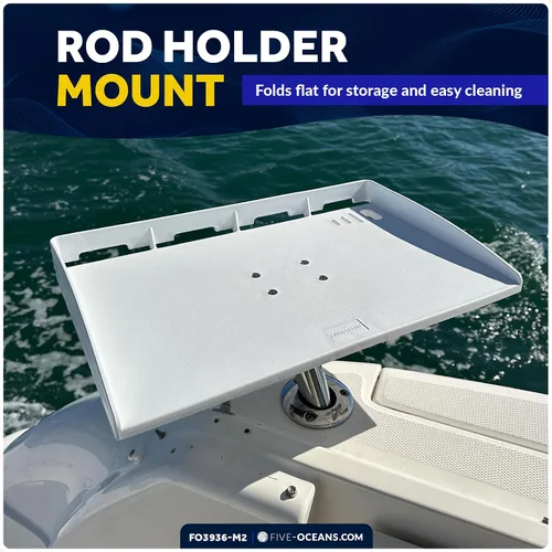 Miniatura 7 de Five Oceans FO3936-M2 Tabla de cortar para barco, mesa de cebo de línea premium, paquete de 2, soporte para caña, con ranura para cuchillo