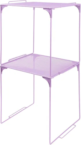 Miniatura 22 de Estante organizador de casillero apilable extra para casillero escolar, organizador de armario de almacenamiento, accesorios adecuados para la Negro
