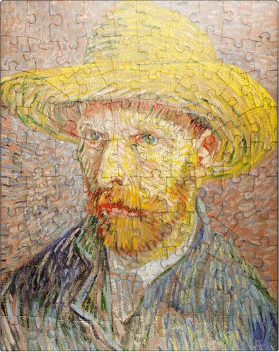 Miniatura 8 de MyPuzzle 1887 - Autorretrato con sombrero de paja por Vincent Van Gogh - Rompecabezas prémium de 1000 piezas para adultos