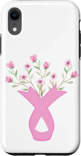 Miniatura 24 de iPhone 13 Flower Jar Pink Ribbon Breast Cancer Concientización Mes de Mujeres Caso