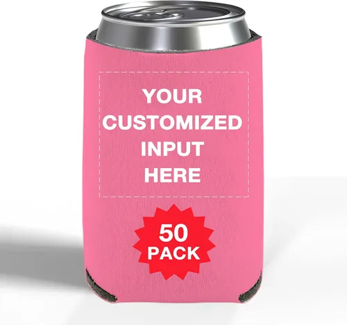 Miniatura 67 de Enfriadores de cerveza personalizados con manga de lata, 20 unidades, enfriador de latas personalizado con logotipo de foto para bodas, pesca, Negro