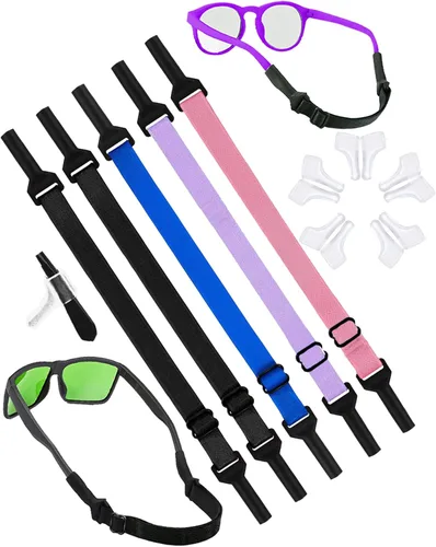 Miniatura 13 de Correa de lentes para niños y niñas (6.5 a 10 pulgadas), correas de silicona para lentes para mujeres y hombres, correa para lentes para niños