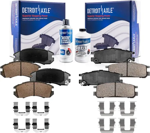 Miniatura 134 de Detroit Axle - Pastillas de Freno Delantero Izquierdo Reemplazo de Pinza de Disco para Dodge Ram 1500 Dakota Mitsubishi Raider - Juego de 3 piezas